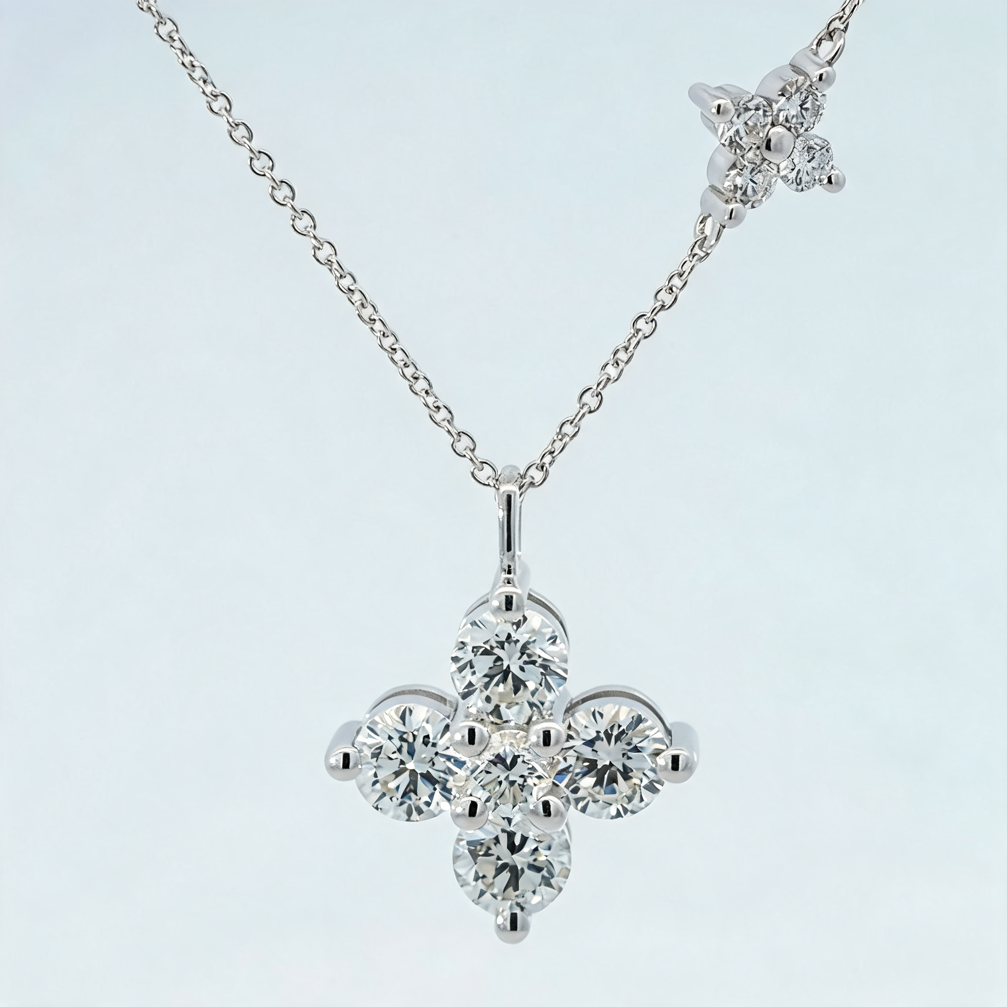 Weißgold Halskette mit Diamant