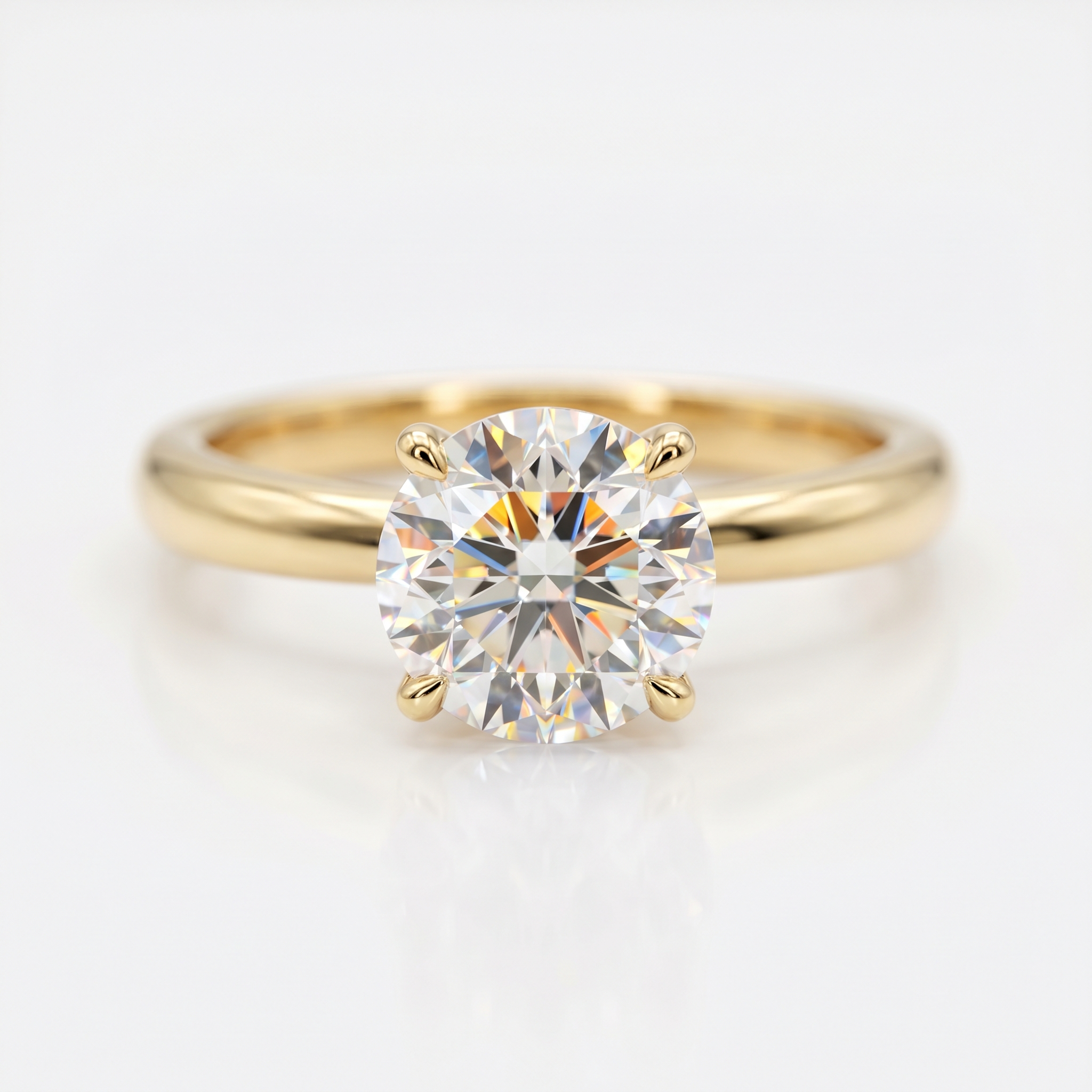 Verlobungsring Promise Solitär rund in 18k Gold mit rundem Brillanten