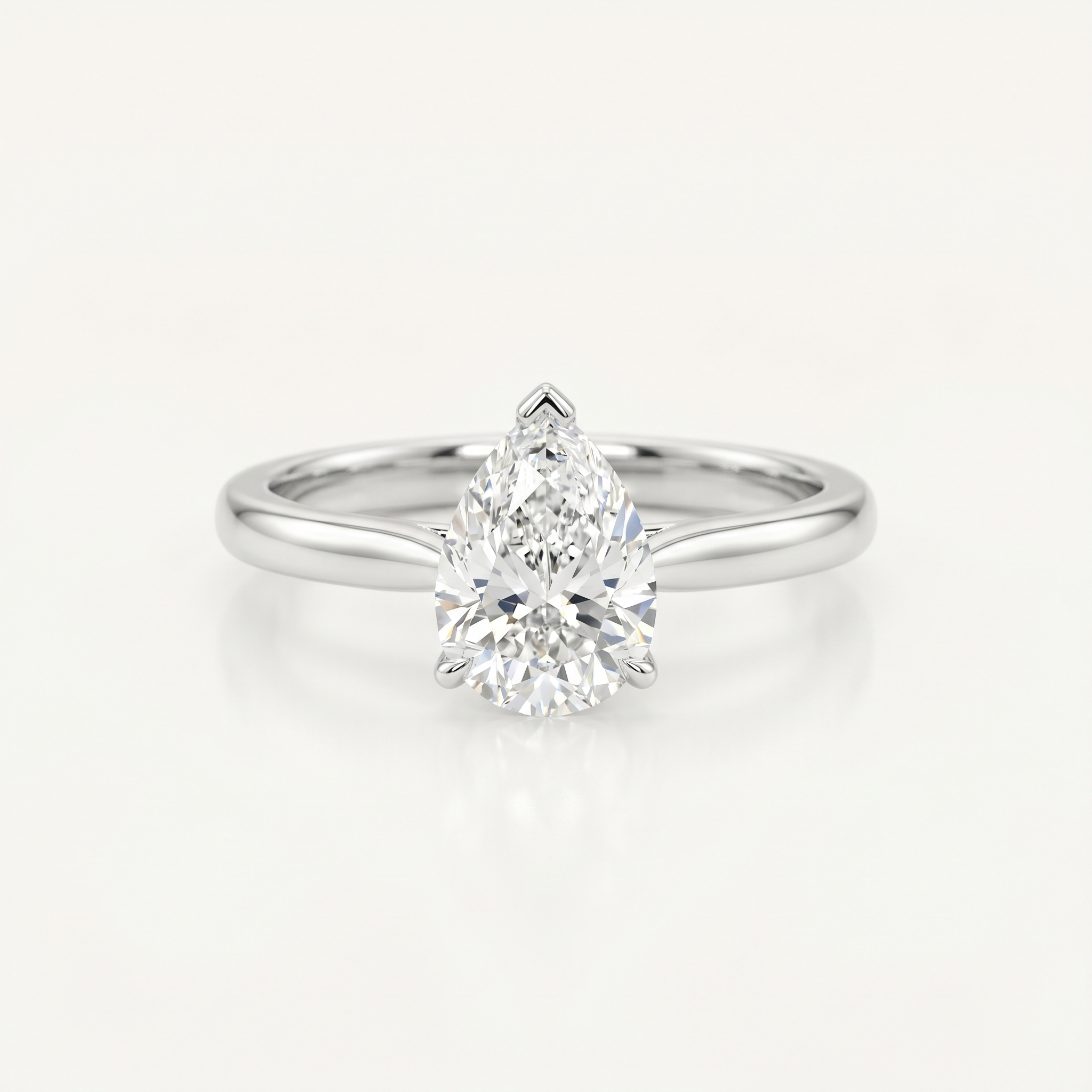 Verlobungsring Pear in 18k Weißgold mit tropfenförmigem Diamant