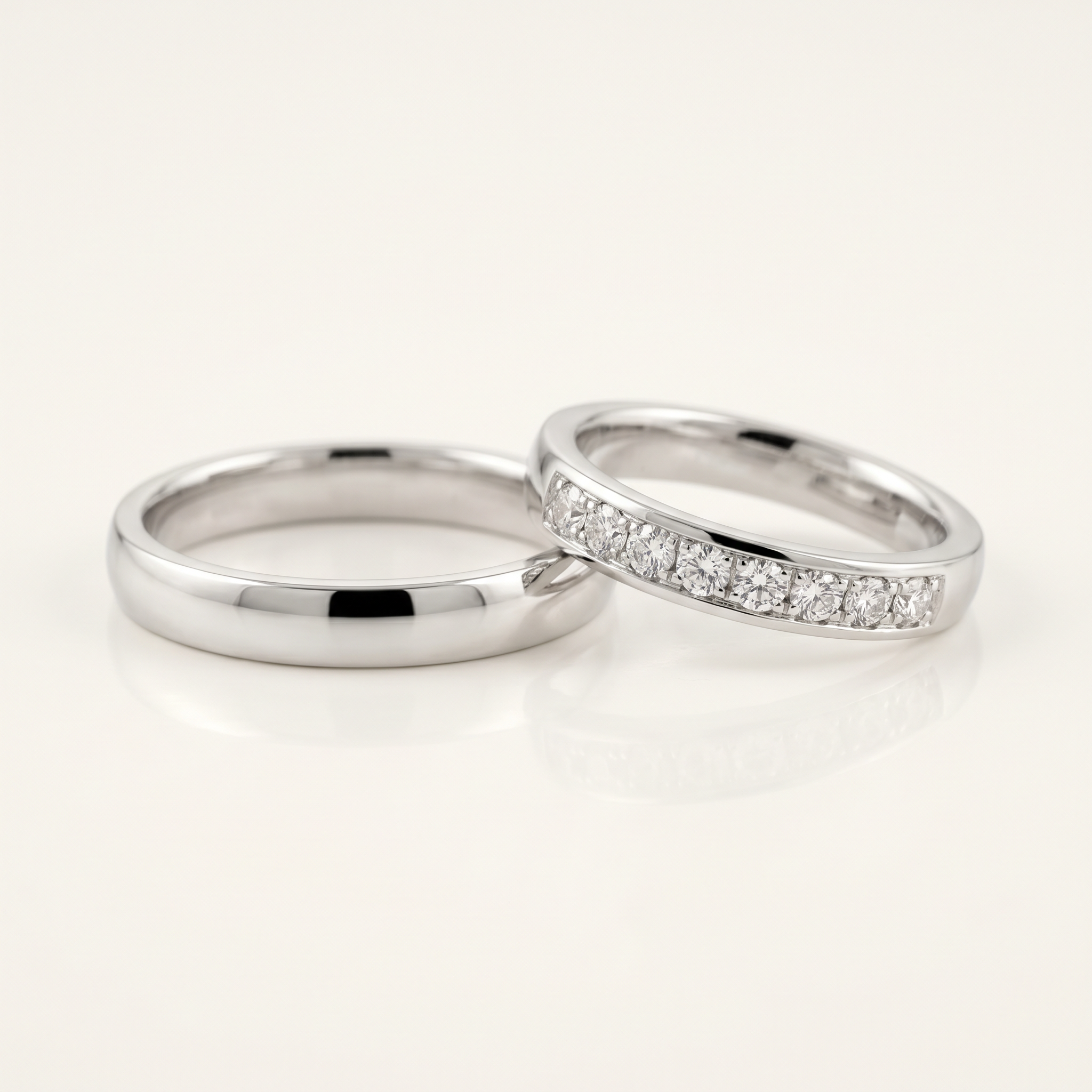 Eheringe Diamante in 18k Weißgold, ein Ring mit Diamantbesatz