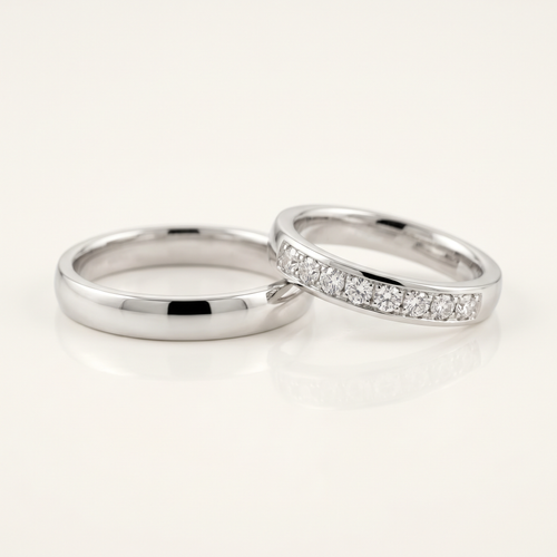 Eheringe Diamante in 18k Weißgold, ein Ring mit Diamantbesatz