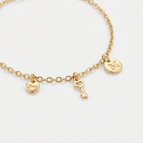 Charm-Armband in 18k Gelbgold, personalisierbar mit Anhängern