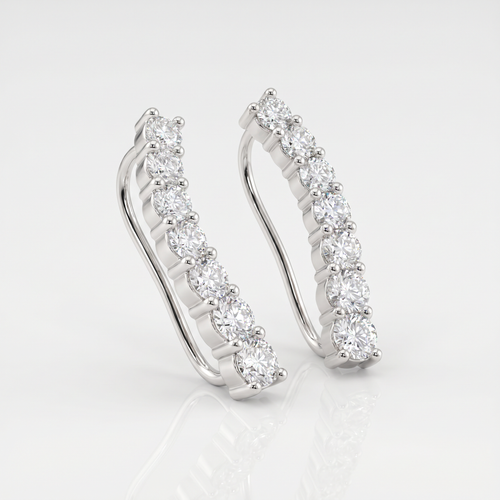 Ear-Climber Aria in 18k Weißgold mit Diamantlinie