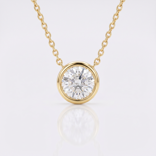 Diamant-Anhänger Goccia in 18k Gelbgold, Solitär an feiner Kette