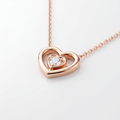 Herz-Anhänger Amore in 18k Roségold mit Diamant