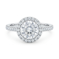 Halo-Verlobungsring mit rundem Diamant in Weißgold